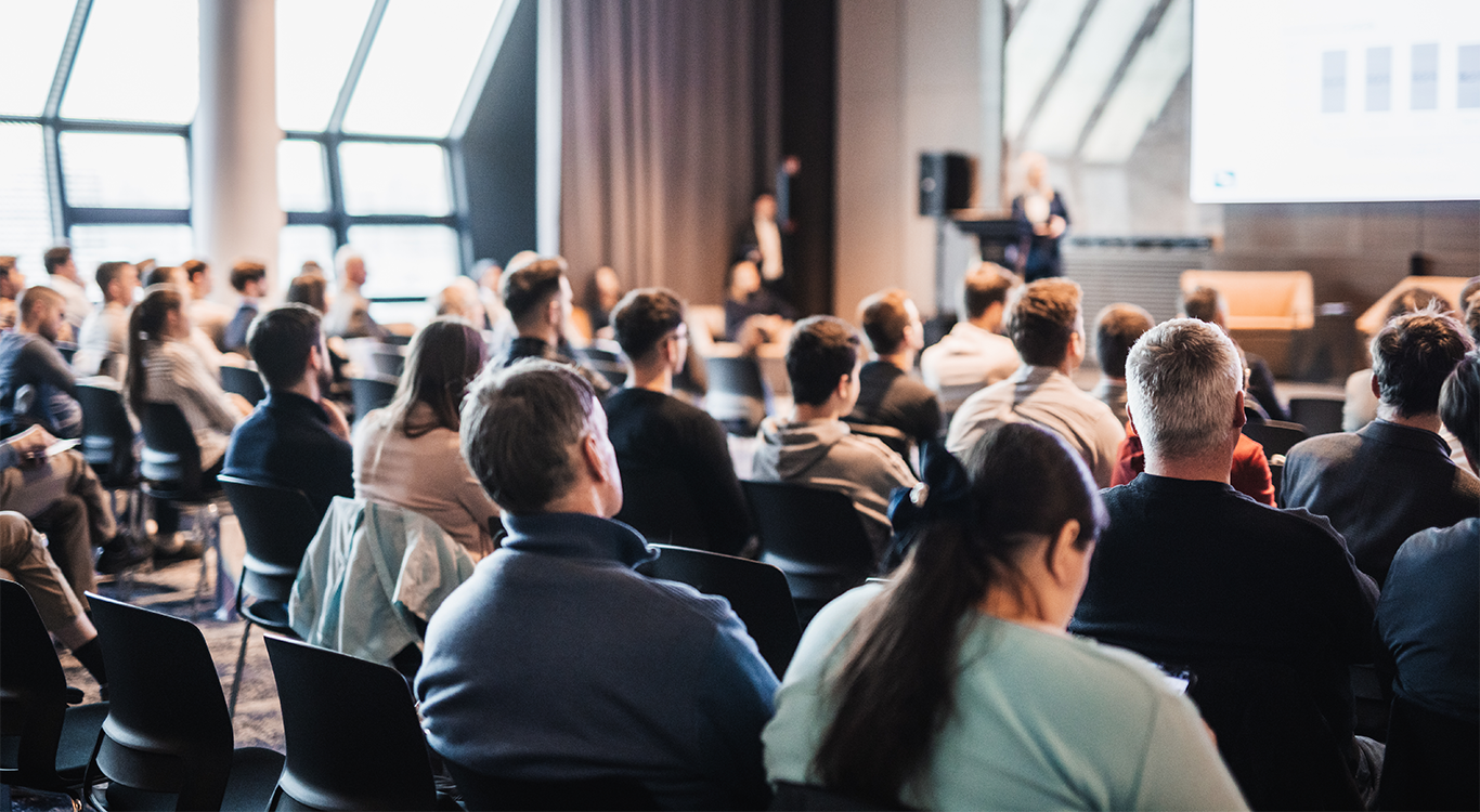 seated crowd at an event